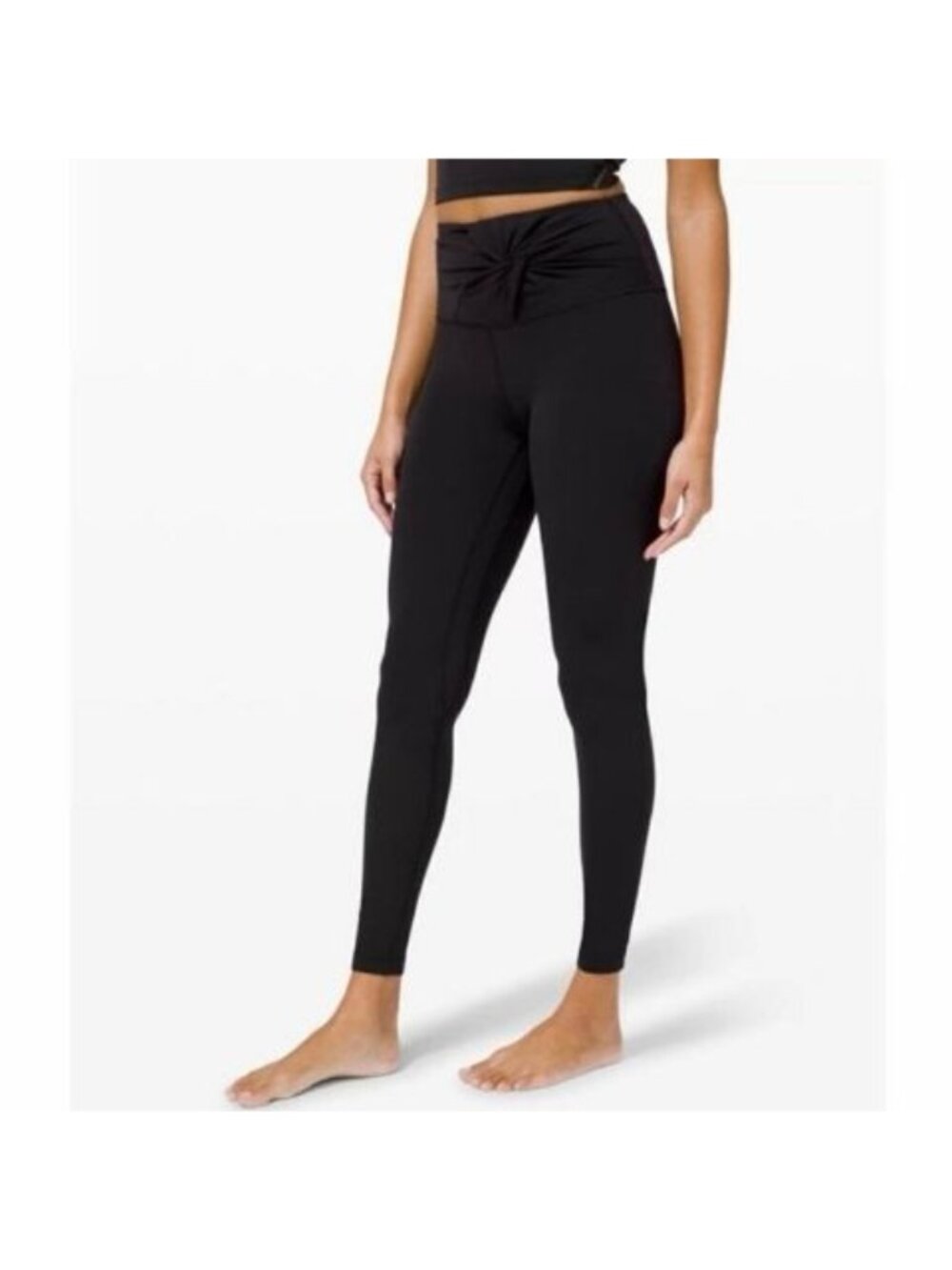 RARE Lululemon Align High Rise Twist Front Leggings Black Nulu Yoga Pants 8